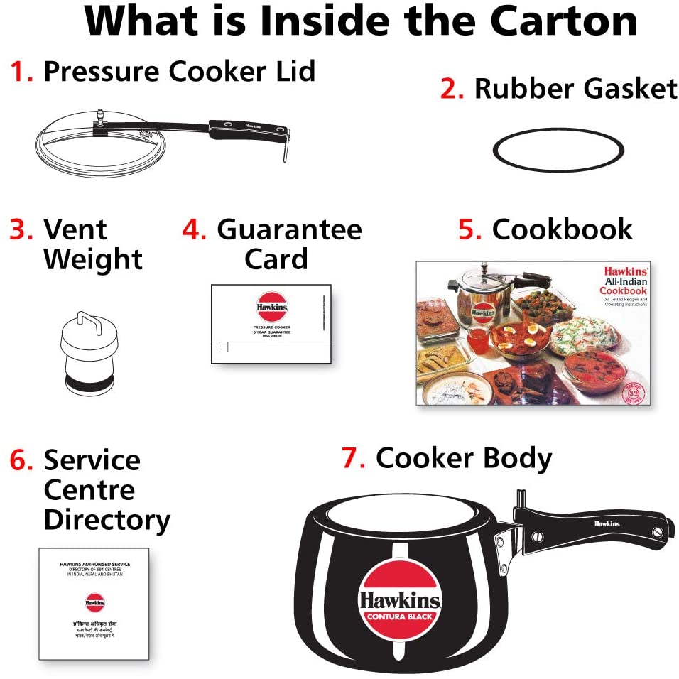 Hawkins Hard Anodised Pressure Cooker, 3-Liter, Contura Black